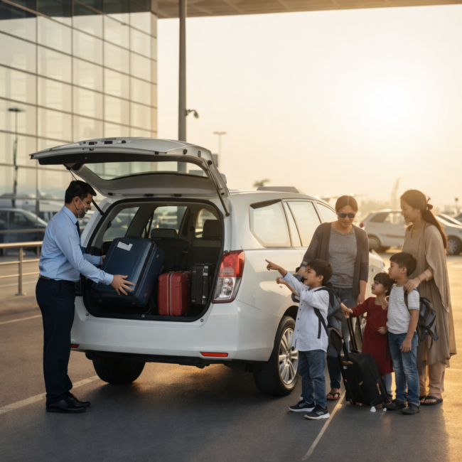 family airport pickup with best taxi service in Bangalore for family trips