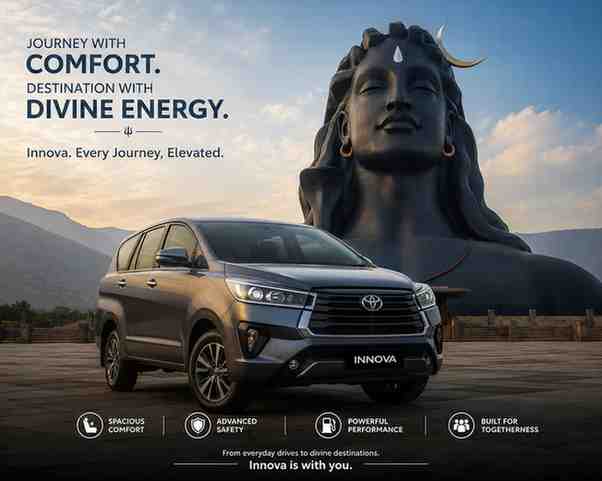 Innova Crysta & Innova Taxi from Bangalore to Adiyogi Chikkaballapur